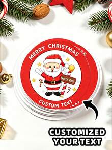 1/30/90/160pcs Customizable Round Stickers, Multi-Size Multi-Pattern Christmas Stickers, Waterproof And Oil-Proof, Suitable For Christmas Table Decoration, Christmas Tree Decoration, Envelopes, Gift Boxes Decoration, Customizable Christmas Elements, Suitable For Friends, Colleagues, Family, Boyfriend, Girlfriend, Suitable For Parties, Christmas, Anniversaries And Other Occasions - Multicolor - View 3