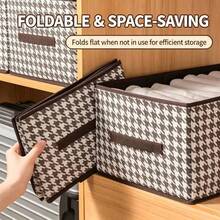 2 Large Capacity Storage Boxes, Portable Foldable Clothing And Bedding Storage Bags, Dormitory Bedroom Wardrobe Clothing And Bedding Packaging Organizer Bags, Shirt And Pants Storage Rack, Space-Saving Wardrobe Organizer And Storage Basket - Black - View 9