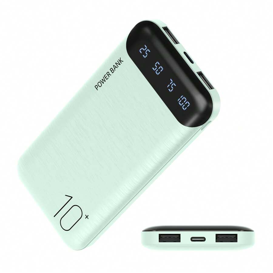 10000mAh Portable Power Bank With LED Digital Display, Slim USB-C Input & Output External Battery Charger, Lightweight Backup Battery Pack For Daily Travel And Multiple Devices
