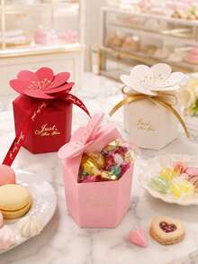 7pcs/4 Styles Floral Gift Boxes With Flower Lid, Elegant Candy Cookie Snack Packaging Boxes, Suitable For Birthday Party, Anniversary, Holiday Celebration - View 3