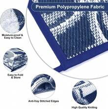 Outdoor Rug For Patio 5x8 Ft Reversible Plastic Straw Patio Camping Rug, Floral Waterproof RV Mat For Camper Indoor Outdoor Carpet For Deck Porch Picnic Beach Balcony Backyard, 6x9, 8x10, 9x12 - Floral - View 2
