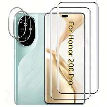 2+2pcs Set Compatible With Huawei Honor Magic8/Magic8 Pro/Magic V5/Magic V3/Magic7/Magic7 Pro/Magic7 Lite/Honor 400 Pro/Honor 200/Honor 200 Pro Phone Screen Protector Film Lens Protector, Curved Tempered Glass Screen Film + Lens Protector, 9H Hardness Full Coverage High Definition Bubble-Free Scratch-Resistant - Clear - View 8