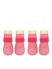 Pet Shoes & Boots - A Set Of Four Straps In Random Colors (blue, Pink). - View 26