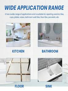 JAYSUING Tile Repair Glue, Bathtub Marble Furniture Floor Tile Toilet Crack Repair Adhesive Paste - A - View 6