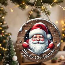 Exquisite Vintage Wooden Christmas Hanging Signs With Santa, Cow, Snowman, Suitable For Entryway, Hallway, Wall Decor, Home Christmas Decoration, Great Gift Idea, 2D Flat - Hanging Ornament - View 3