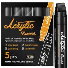 15mm Large Head 3-In-1 Pen Tip Marker Pen, Black / White Set Removable, Washable Car Window Marker Pen, Suitable For Blackboard, Glass, Small Bar, Car, Menu Board, Marking - Sets - View 13
