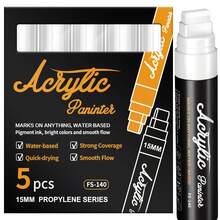 15mm Large Head 3-In-1 Pen Tip Marker Pen, Black / White Set Removable, Washable Car Window Marker Pen, Suitable For Blackboard, Glass, Small Bar, Car, Menu Board, Marking - Sets - View 12