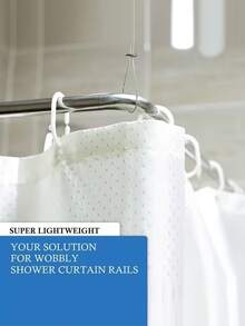 1pc 3 Meters Adjustable Ceiling Mount Bracket, Suitable For Curved Ceiling Installation Of Shower Curtain Rods, L-Shaped And Straight Shower Curtain Rods, Sturdy Rust-Proof Support (Prevents Sagging) - A-Silver - View 4