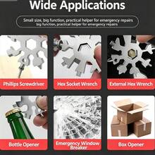 Octagonal Hex Wrench Tool, Made Of High Carbon Steel, With Keychain - Multifunctional - View 4