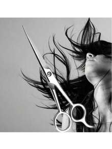 1 Professional Hairdressing Scissors - Stainless Steel Professional Hair Cutting Shears - Total Length 7/5.5 Inches - Unisex Razor Edge Barber Scissors - Premium Hairdressing Scissors For Salon And Home Use - Silver - View 1
