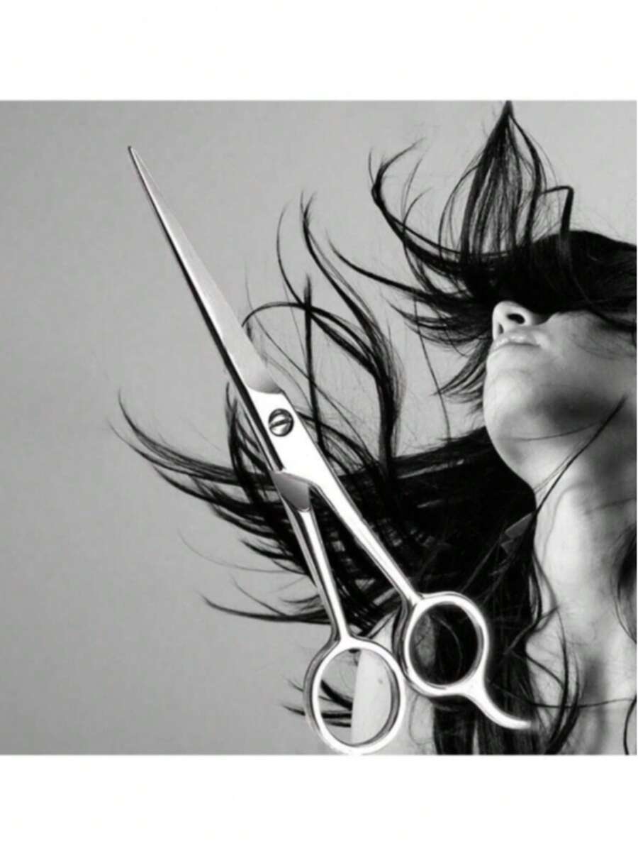1 Professional Hairdressing Scissors - Stainless Steel Professional Hair Cutting Shears - Total Length 7/5.5 Inches - Unisex Razor Edge Barber Scissors - Premium Hairdressing Scissors For Salon And Home Use - Silver - View 1
