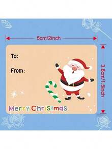 200/500Pcs Roll Writable Self‑Adhesive Christmas Gift Tag Stickers, Assorted Styles For Gift Wrapping & DIY Crafts - Label - View 3