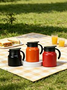 1pc Outdoor Insulated Thermal Pot, Double-Wall Insulation, 1000ml Large Capacity, Suitable For Coffee And Cold Drinks - Multicolor - View 8