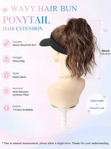 Fluffy Short Curly Ponytail Hair Extension High Bun Synthetic Hair Accessory Elastic Hair Tie Bun Hair Scrunchie For Women Daily Party Date - Multicolor - View 3