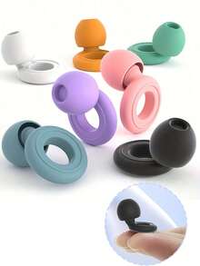 Reusable Noise-Reducing Ear Plugs Fitting The Ear Canal Soft Silicone Earplugs The Ears Loops Earplugs For Sleep Deep Focus People Earplug For Concert Study Taking Naps Loud Noise Snoring Home Sleep Swimming Accessories Plane Travel Essentials - Multicolor - View 9