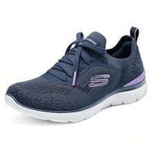 Skechers 女款網布透氣走路鞋 舒適防滑低筒休閒鞋 - 海軍藍色 - 查看 3