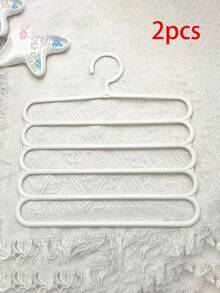 Wardrobe Storage Hangers, Plastic 5-Layer Scarf Hanger, Optional Upgraded Thickened Model, More Sturdy And Durable, Wardrobe Pants Hanger, Scarf Tie Storage Hanger - White - View 11