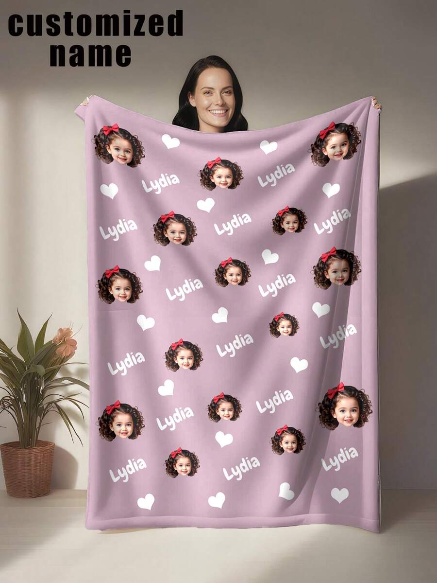 Personalized Photo Blanket, Customized Face Photo, Suitable For Valentine's Day, Mother's Day, Father's Day, Christmas And Birthday Occasions. Humorous Gift Choice