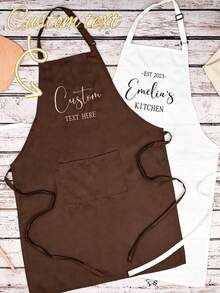 Personalized Chef's Apron, Customizable And Unisex. Great For Cooking, Grilling And Other Kitchen Activities. Wonderful Gift Choice For Father's Day, Mother's Day, Birthdays, Anniversaries, Graduations, Weddings And Various Special Occasions. - Multicolor - View 2