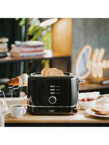 Adler Tostadora, Tostadora de pan, Tostadora de 2 rebanadas - Control de tostado, Bandeja de migas extraíble, Negro - Enchufe EU Tipo E(220-240V) - Ver 1