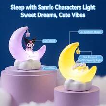 MINISO X Sanrio Officially Licensed Cinnamoroll Kuromi LED Starry Night Light, USB-C Rechargeable, 3 Lighting Modes, Portable Dimmable Bedside LED Lamp, Cute Gift For Boys And Girls, Room Decor - Kuromi-purple - View 4