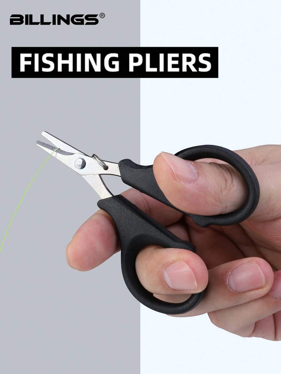 BILLINGS Fishing Pliers,Stainless Steel Fish Line Cutter,With Jagged Hooked,Multifunctional Fishing Tool - Black - View 1