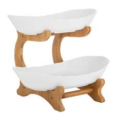 White 2-Tier Plastic Fruit Tray, Multi-Layer Food Storage Bowl For Fruit And Snack Display, Household And Party - White - View 9