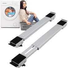 Washing Machine Base With Movable Casters, Refrigerator Base With Shock-Absorbing Wheels, Storage Rack, 1 Pair Adjustable Base - Multicolor - View 8