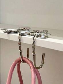 2/1pc Foldable Multi-Functional Space-Saving Desktop Edge Hanging Hook Storage Rack, Glue-Free Easy Clip, Durable & Lightweight, Suitable For Home Office, Dorm, Kitchen, Travel, Spring Easter Mother's Day Gift Storage Organizer - Multicolor - View 7