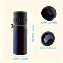 10X25 High Power Monocular Telescope, Fixed Focal Length Compact Optical Telescope, Non-Slip Rubber Ergonomic Grip, Portable Lightweight Telescope For Hiking Camping Bird Watching Hunting Fishing - Black - View 4