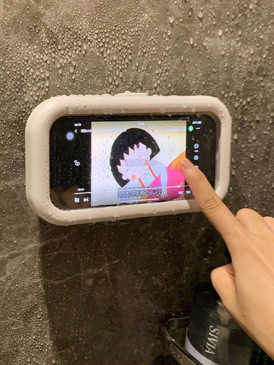 防水防霧 360°旋轉淋浴手機支架，可旋轉可伸縮觸控螢幕手機架，適用於浴室、廚房牆面