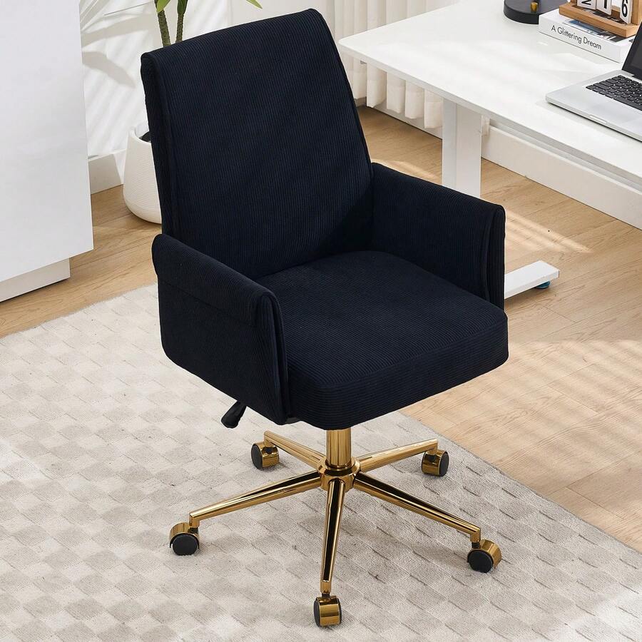 Home Office Chairs - 黑色+燈芯絨 - 查看 1