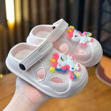 Kids Summer Cartoon Cute Indoor House Slippers, Boys & Girls Clogs - Pink - View 3