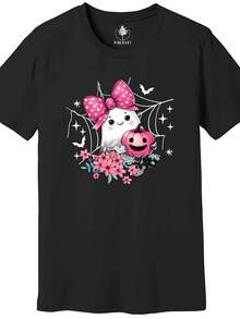 Halloween Lace Ghost Shirt, Ghost Bow Shirt, Coquette Halloween Shirt - 款式 - 查看 1