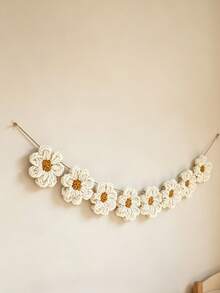 8/16/24pcs Handmade Crocheted White Daisy Flowers, Suitable For Wall Decor, Home Decor, Curtain Decor - Multicolor - View 4