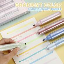 4-Color Gradient Eye-Protection Fluorescent Markers, Quick-Drying Non-Bleeding Highlighter Pens For Drawing And Doodling, Back To School Office Supplies, Ideal Holiday Gift - Multicolor - View 6
