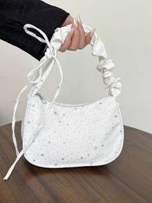 2026 New Large Capacity Personalized Casual Women's Bag Niche Design Underarm Bag Minimalist Shoulder Crossbody Bag - White - View 1
