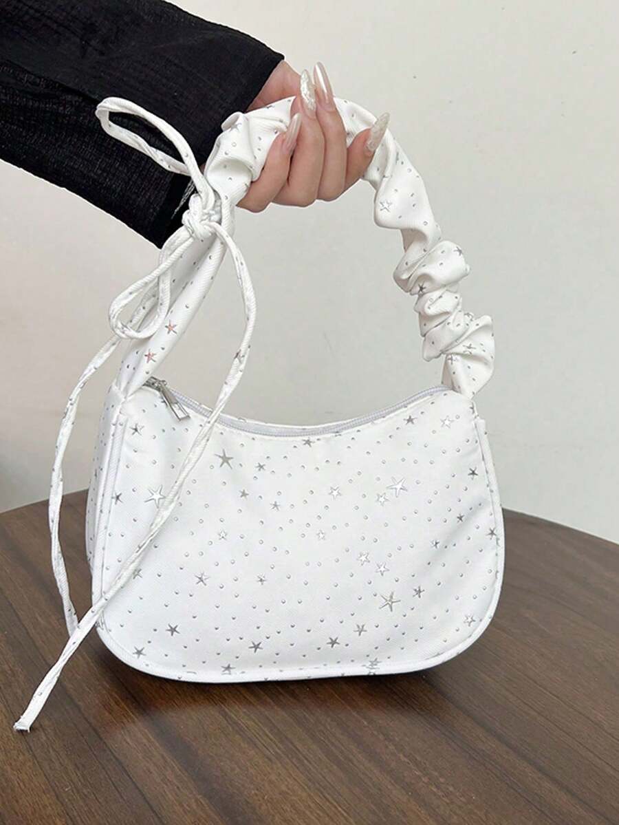 2026 New Large Capacity Personalized Casual Women's Bag Niche Design Underarm Bag Minimalist Shoulder Crossbody Bag - White - View 1
