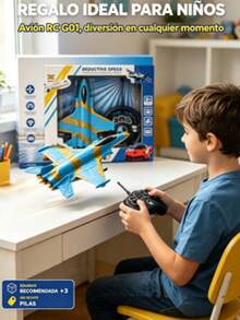Avión de combate de control remoto de 2 canales para niños, juguete de avión RC, 2 colores surtidos, pilas no incluidas, regalo ideal para niño - Multicolor - Ver 6