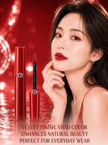 Giorgio Armani Armani 紅管絲絨唇釉 #400，6.5ml 正裝 / 3ml 試用裝，高顯色、持久、不黏膩、滋潤，情人節禮物 - 400 lip maestro - 查看 3