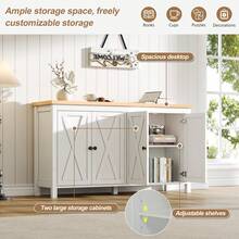 Aparador Moderno Blanco 4 Cajones - Espacio de Almacenamiento Multifuncional MDF - Blanco - Ver 6