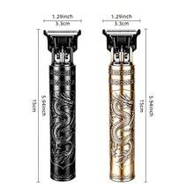 KIKIDO Men's Vintage Dragon Engraved Hair Clipper, USB Rechargeable T-Blade Electric Trimmer, Professional Barber Beard And Contour Trimmer, With 4 Guide Combs, Father's Day Gift Men's Beard Clipper, Vintage Engraved Dragon Electric Hair Clipper, 1/2 - View 3