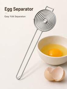 1pc Egg Yolk Separator Kitchen Gadget, Premium Practical Egg Separator Tool, Handheld Egg White Separator, Suitable For Baking, Cooking, Dessert Making, Easy To Clean And Labor-Saving Home Kitchen Supplies - Multicolor - View 2