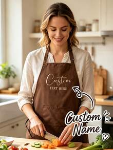 Personalized Chef's Apron, Customizable And Unisex. Great For Cooking, Grilling And Other Kitchen Activities. Wonderful Gift Choice For Father's Day, Mother's Day, Birthdays, Anniversaries, Graduations, Weddings And Various Special Occasions. - Multicolor - View 5
