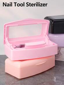 RANCAI 1pc Nail Tool Disinfection Box, Plastic Disinfection Tray, Plastic Cleaning Disinfection Box Storage Organizer, Suitable For Nails, Tweezers, Eyelash Extensions, Hair Salon, Spa And Nail Clippers Tools. - Multicolor - View 1
