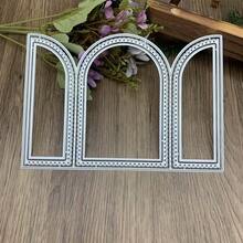 Arched Beaded Stitch Border Carbon Steel Cutting Die, Arch Hollow Frame Die, Frame, Greeting Card Window, Planner Arch Background Decoration DIY Embossing Die - LX74 - View 11