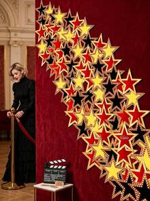 18pcs Movie Star Silhouette Cardboard Cutouts, Colorful Paper Silhouettes For Red Carpet Awards Ceremony, Suitable For Bulletin Board, Movie Party Decorations, Wall Decor - Multicolor - View 3