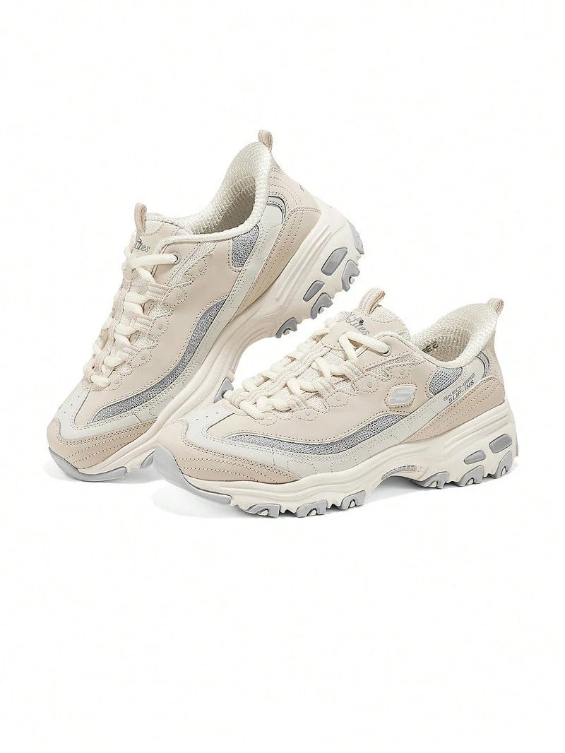 Skechers Women's Classic Retro Patchwork Chunky Sole Dad Shoes Daily Commute Casual Sneakers Panda Shoes - Grey-white - View 1