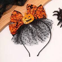 2pcs Funny Pumpkin Headband Spider Web Hair Clip Halloween Girls Holiday Costume Photo Props Halloween Headband Gift - Multicolor - View 3