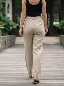 Women Pants - Beige - View 3